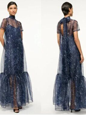 STAUD Calluna Zodiac Organza Maxi Dress